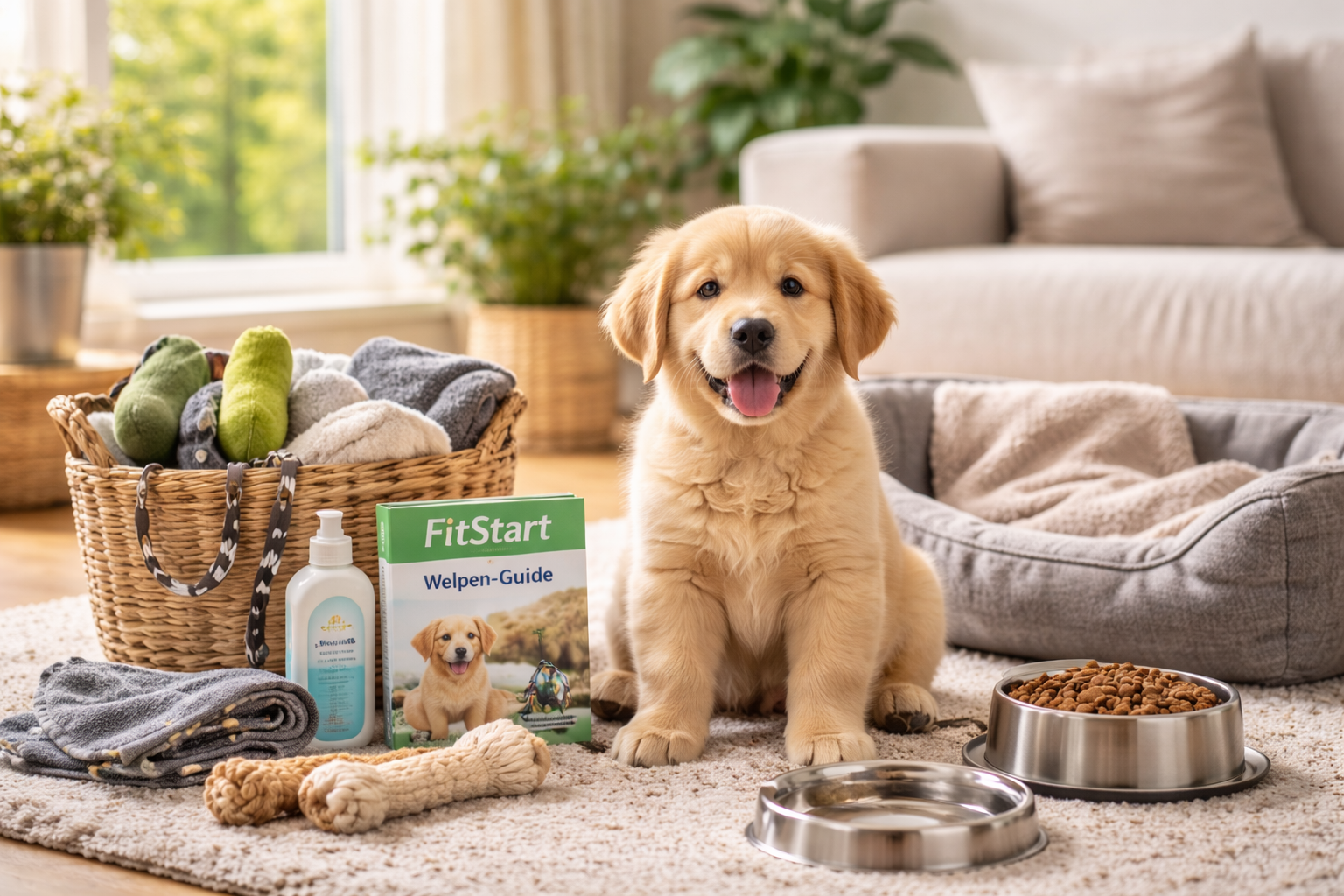 Welpe im neuen Zuhause – ruhiger Start mit FitStart Ratgeber