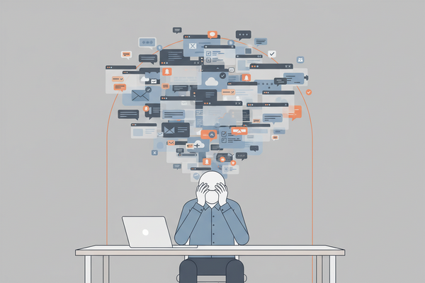 Digitale Überforderung im Arbeitsalltag durch zu viele Tools und Benachrichtigungen