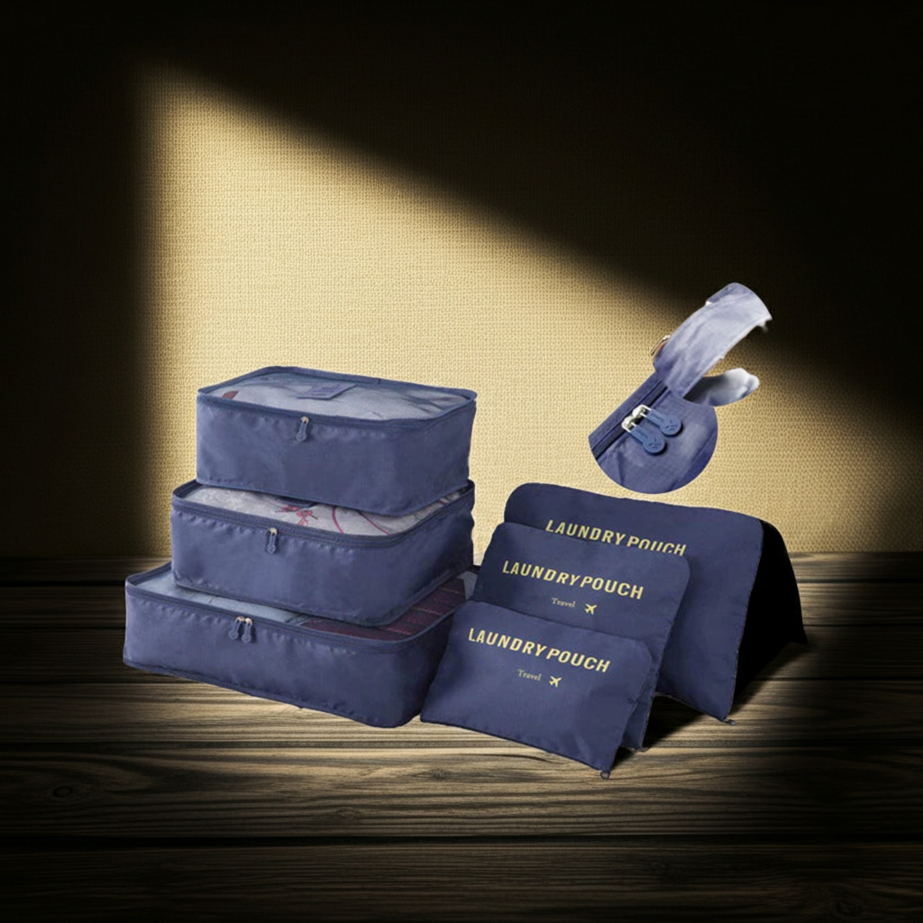 FitStart Travel Comfort Koffer-Organizer Set 6-teilig – praktische Packhilfen zur übersichtlichen Organisation von Gepäck auf Reisen.