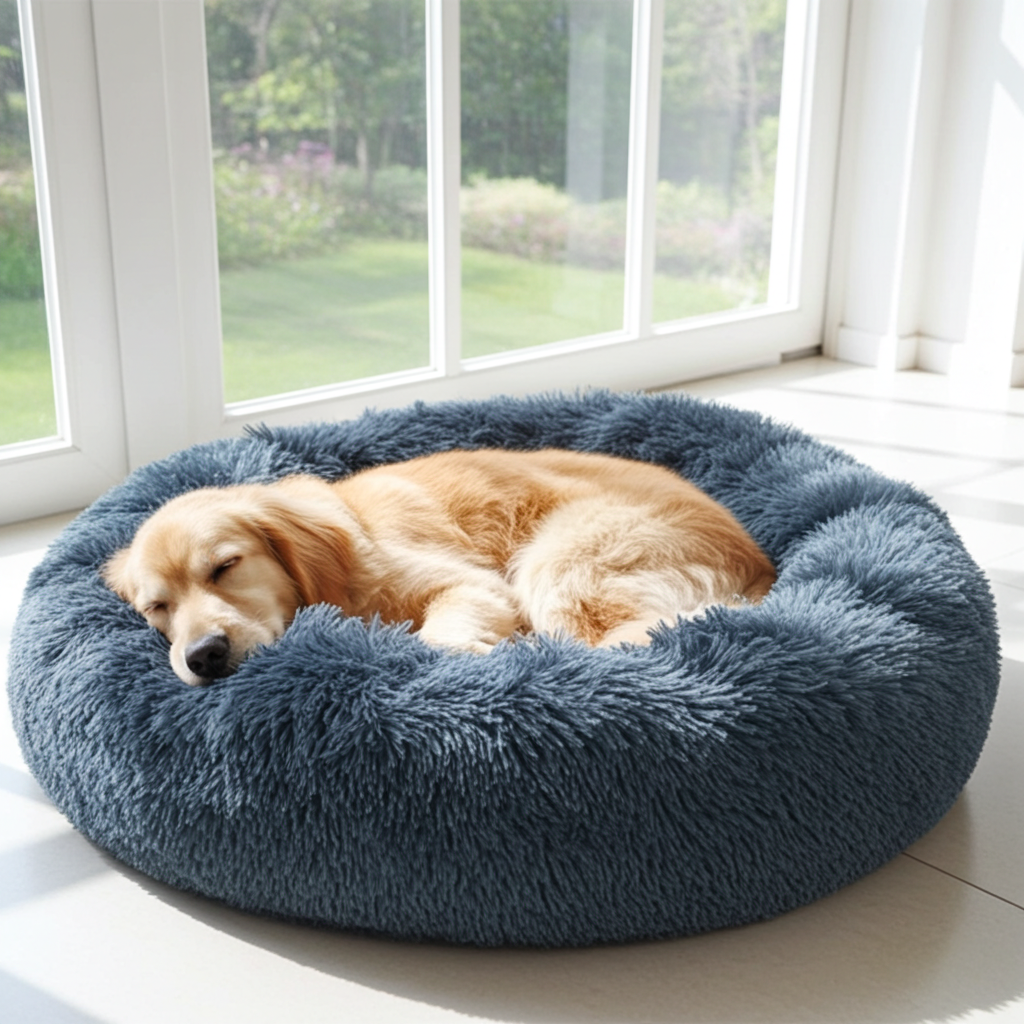 FitStart Pets Basic Donut-Ruheplatz 60 cm – komfortabler Liegeplatz für kleine Hunde und Katzen im Alltag.