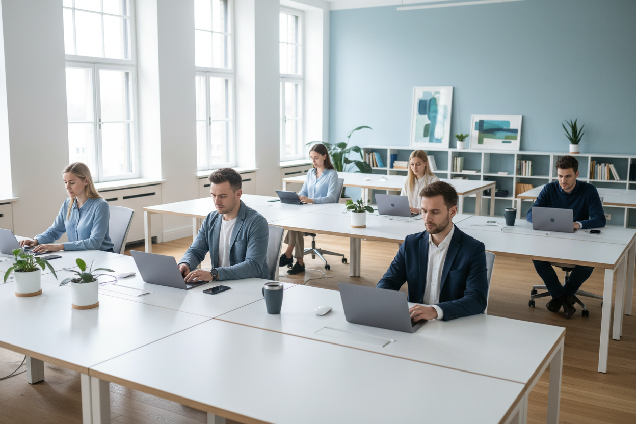 Ruhiger digitaler Arbeitsalltag mit Fokus auf Klarheit und Struktur