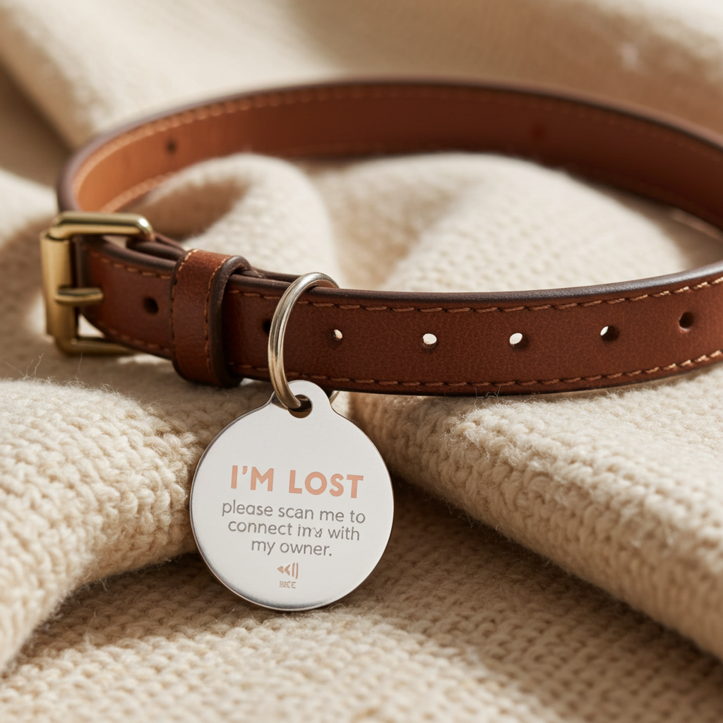 FitStart Pets Hund & Katze Basic Sicherheits-Pet-Tag – digitaler Haustier-Anhänger mit App zur Identifikation von Hund und Katze.