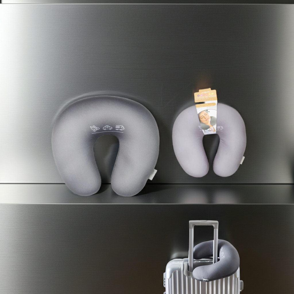 FitStart Travel Comfort Mikroperlen-Nackenkissen – bequemes Reiseaccessoire zur Unterstützung von Nacken und Kopf auf Reisen.