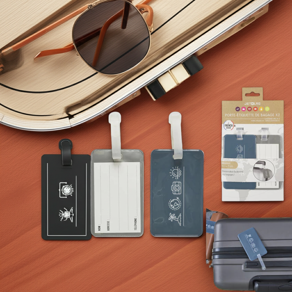 FitStart Travel Basic Gepäckanhänger im 2er-Set – robuste Kofferanhänger zur einfachen Identifikation von Gepäck auf Reisen.